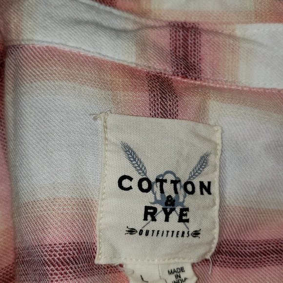 Ladies COTTON & RYE OUTFITTERS Button Down Shirt w/Pearl Buttons - L - Picture 4 of 4